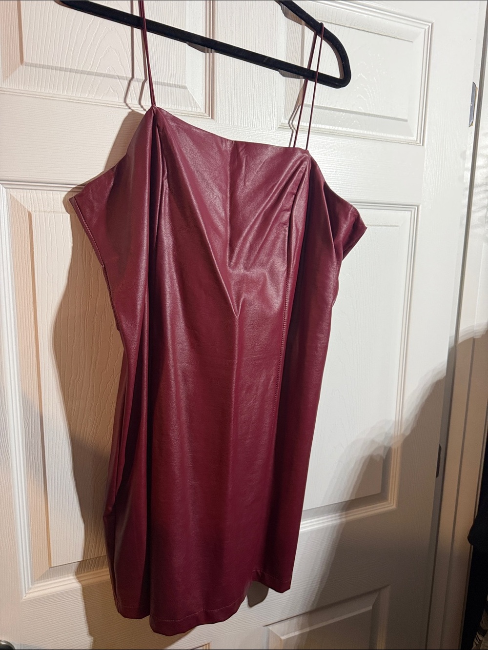 Target Burgundy Faux Leather Mini Slip Dress